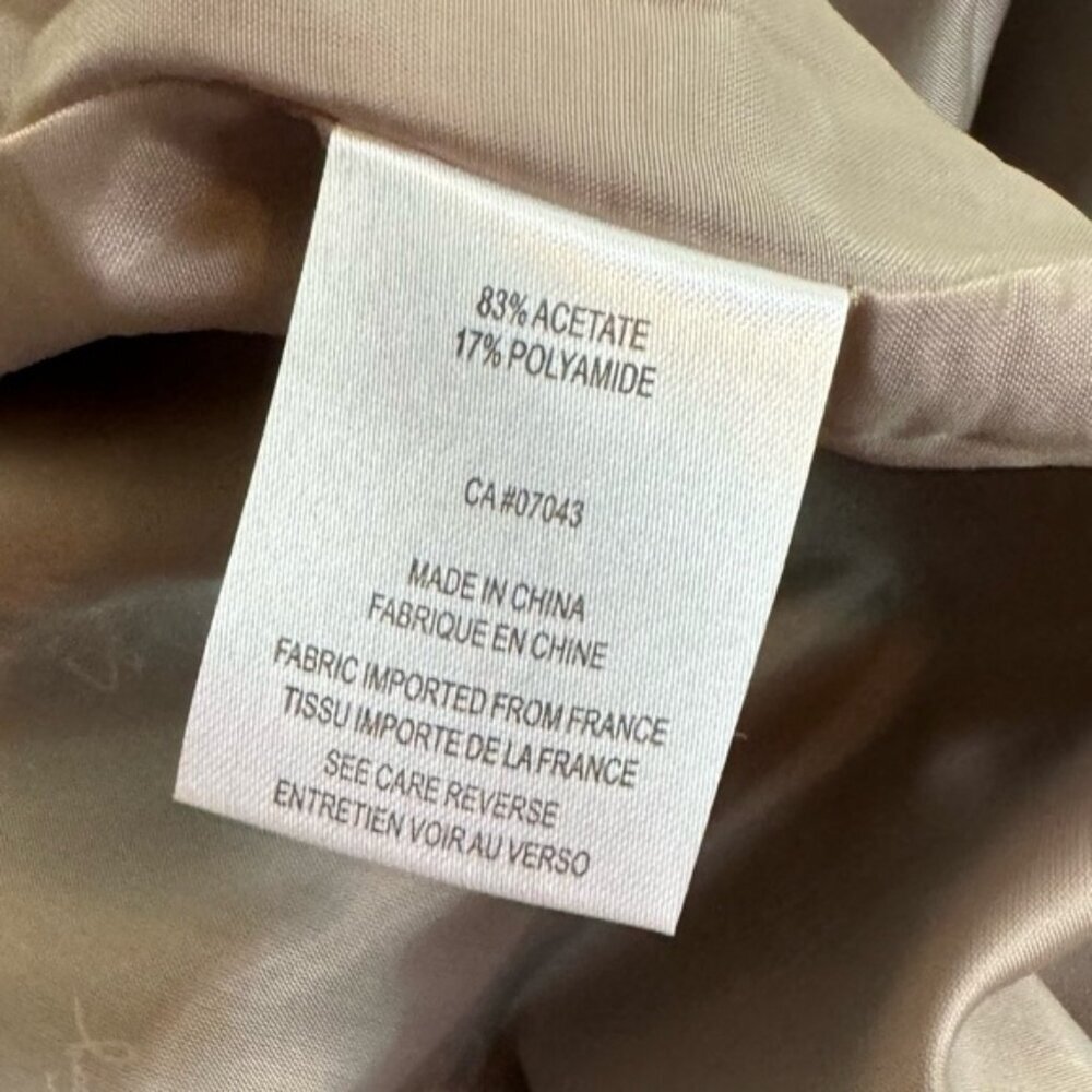 Samuel Dong NEW Trench Coat Metallic Texture Neutral Dress Pockets Jacket Animal - Picture 12 of 16